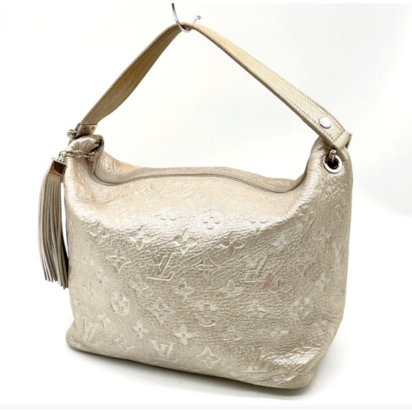 Authentic Louis Vuitton Halo Shimmer Silver Monogram Handbag W/Box - Picture 3 of 8